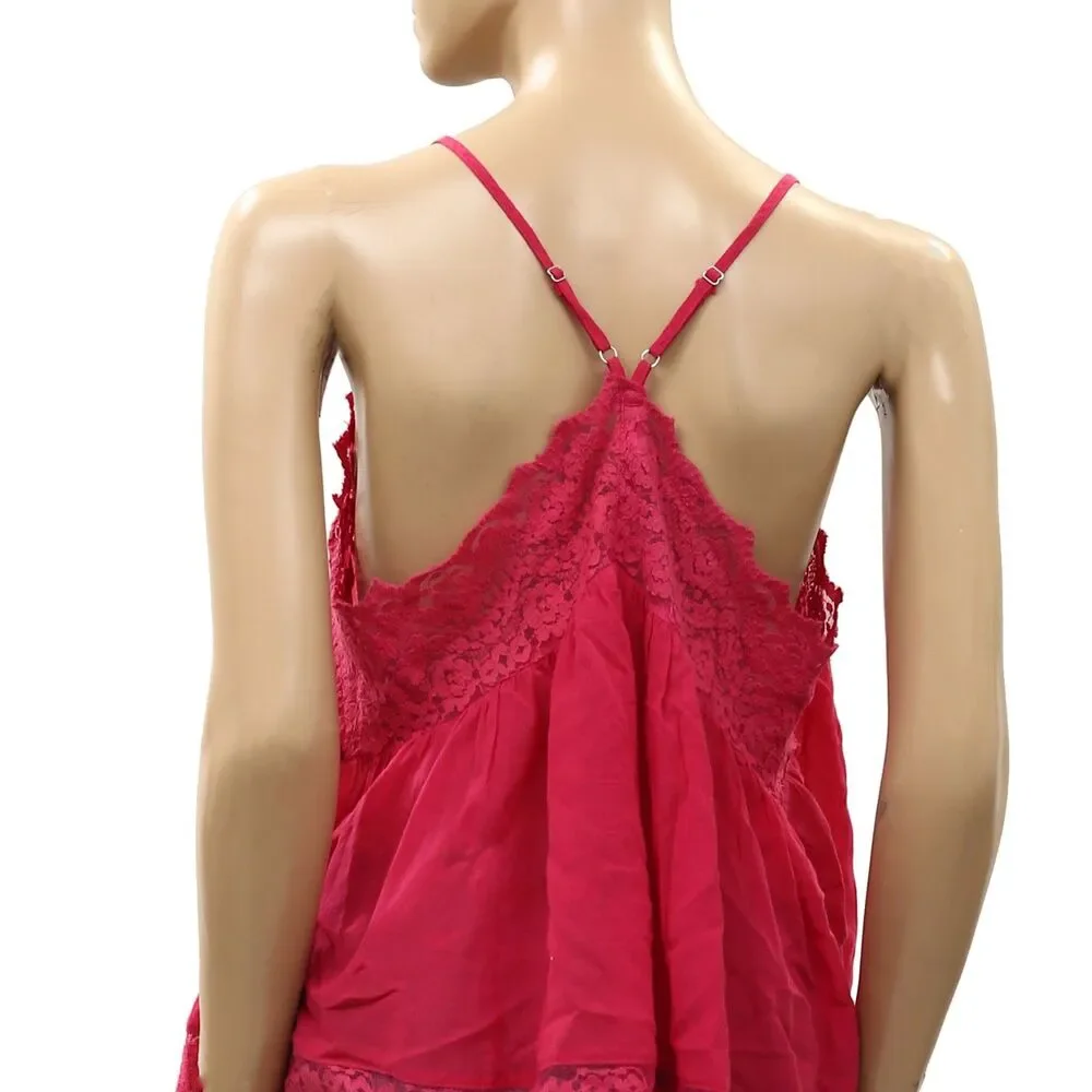 Intimately Free People Fiona Cami Blouse Top Tank Sleeveless Lace Slip S 289607